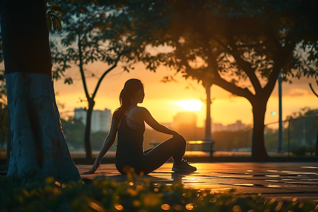 Mujer en forma flexionando las piernas