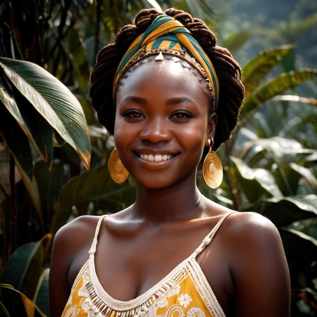 Mujer gabonesa de Gabón ciudadana nacional típica