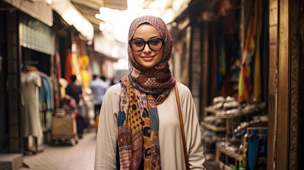 una mujer con gafas y una bufanda