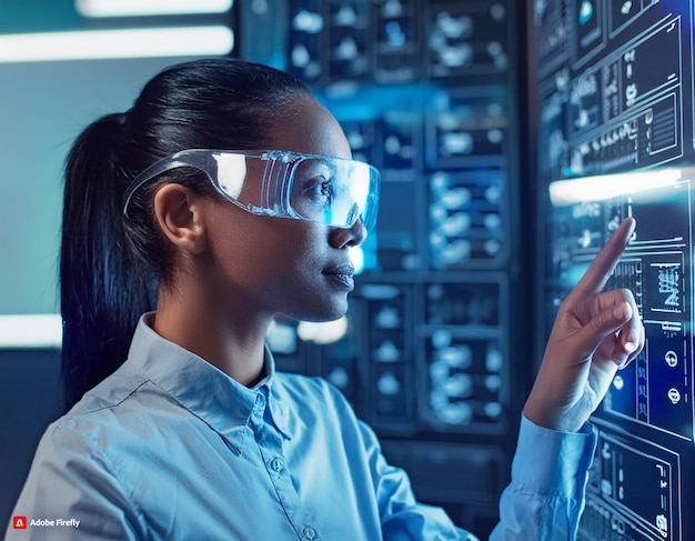 una mujer con gafas que dice gafas