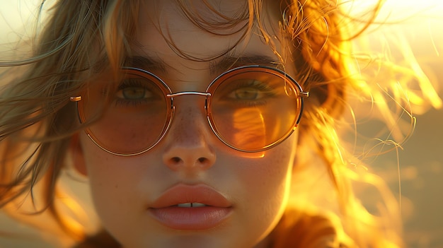 una mujer con gafas que dice "el sol está brillando"