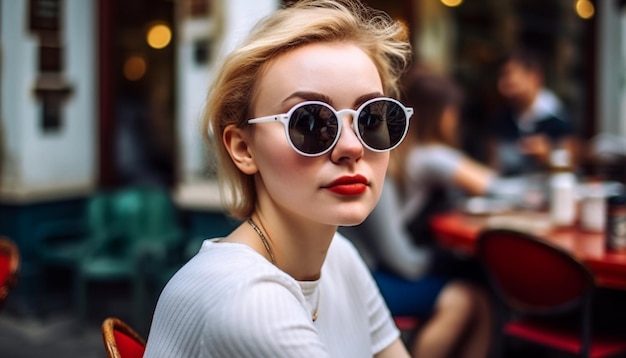 mujer con gafas de sol retrato de una mujer con gafas de sol