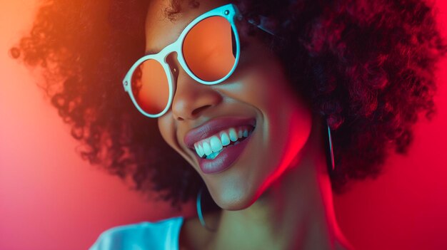 una mujer con gafas de sol