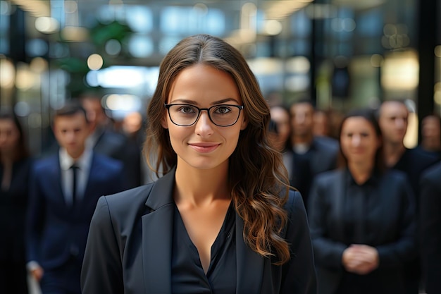 una mujer con gafas y sonriendo