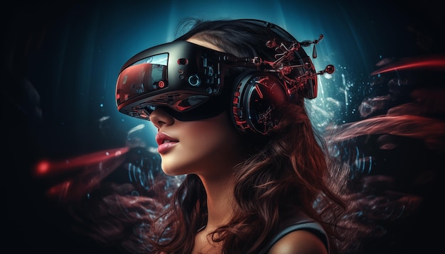 Mujer con gafas de VR