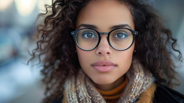 Foto una mujer con gafas.