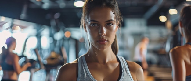 mujer en el gimnasio fitness IA generativa