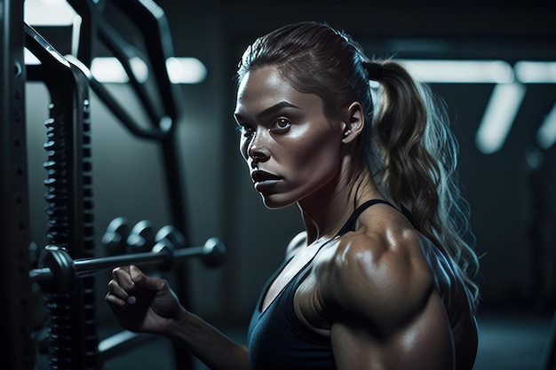 Mujer en el gimnasio IA generativa