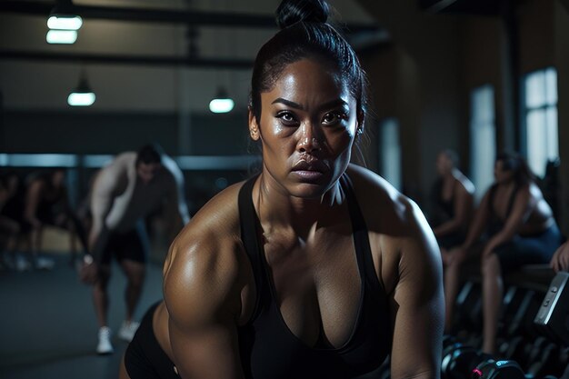 Mujer en el gimnasio IA generativa