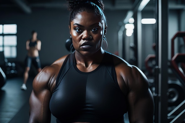 Mujer en el gimnasio IA generativa