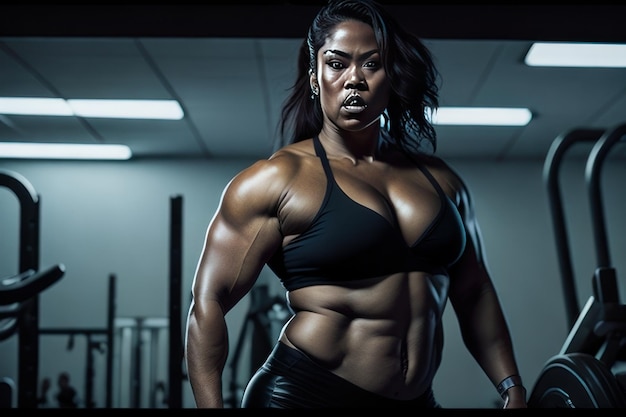 Mujer en el gimnasio IA generativa