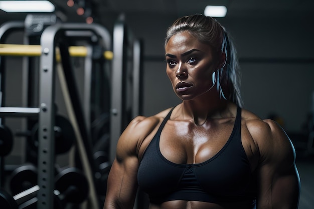 Mujer en el gimnasio IA generativa