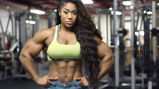 Foto mujer en el gimnasio