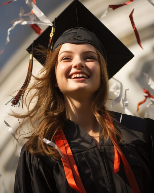 Mujer graduada feliz