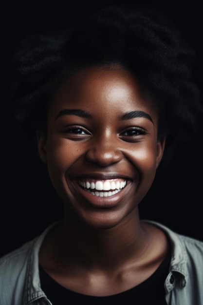 Una mujer con una gran sonrisa en su rostro.