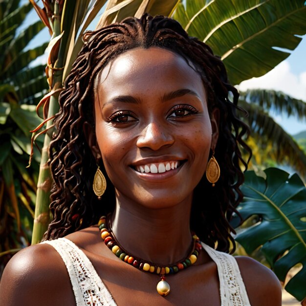 Foto mujer grenadina de grenada ciudadano nacional típico