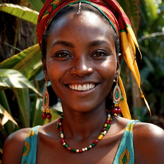 Foto mujer grenadina de grenada ciudadano nacional típico