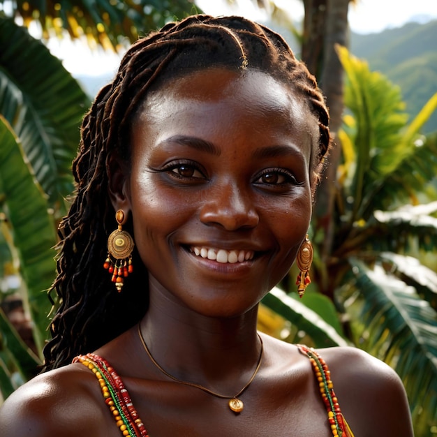 Foto mujer grenadina de grenada ciudadano nacional típico