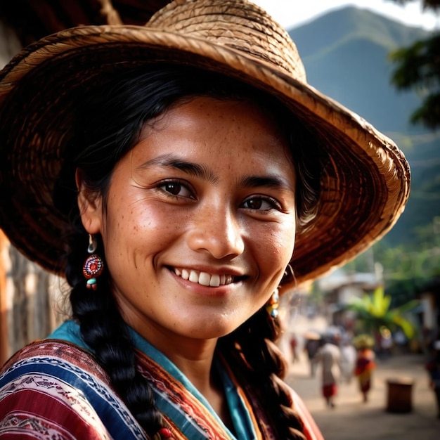 Foto mujer guatemalteca de guatemala ciudadana nacional típica