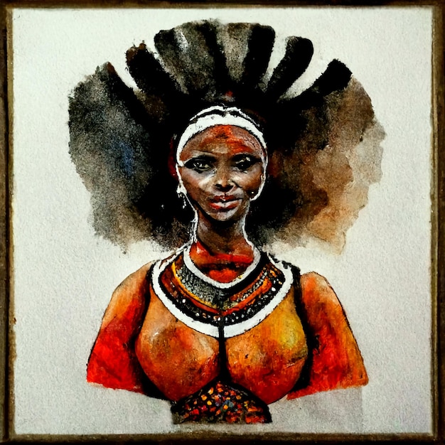 Mujer guerrera africana tradicional