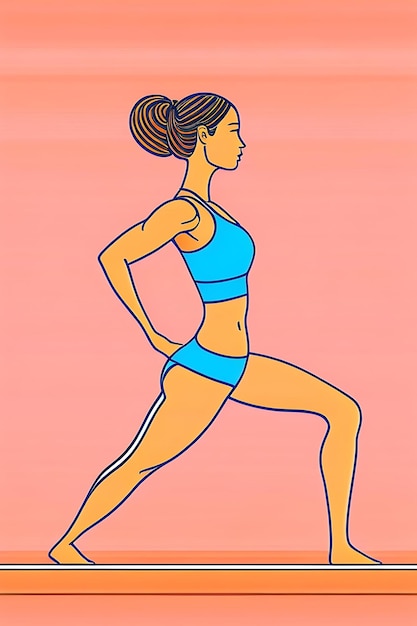 Mujer haciendo ejercicio en pose de yoga Bakasana Dibujo de línea continua Ilustración vectorial
