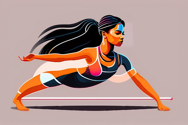 Mujer haciendo ejercicio en la postura de yoga Bakasana Dibujo de línea continua Ilustración vectorial