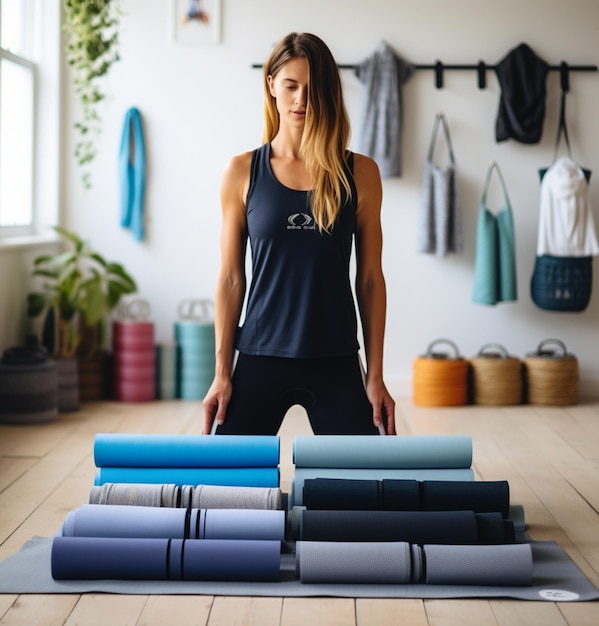 Foto mujer haciendo yoga