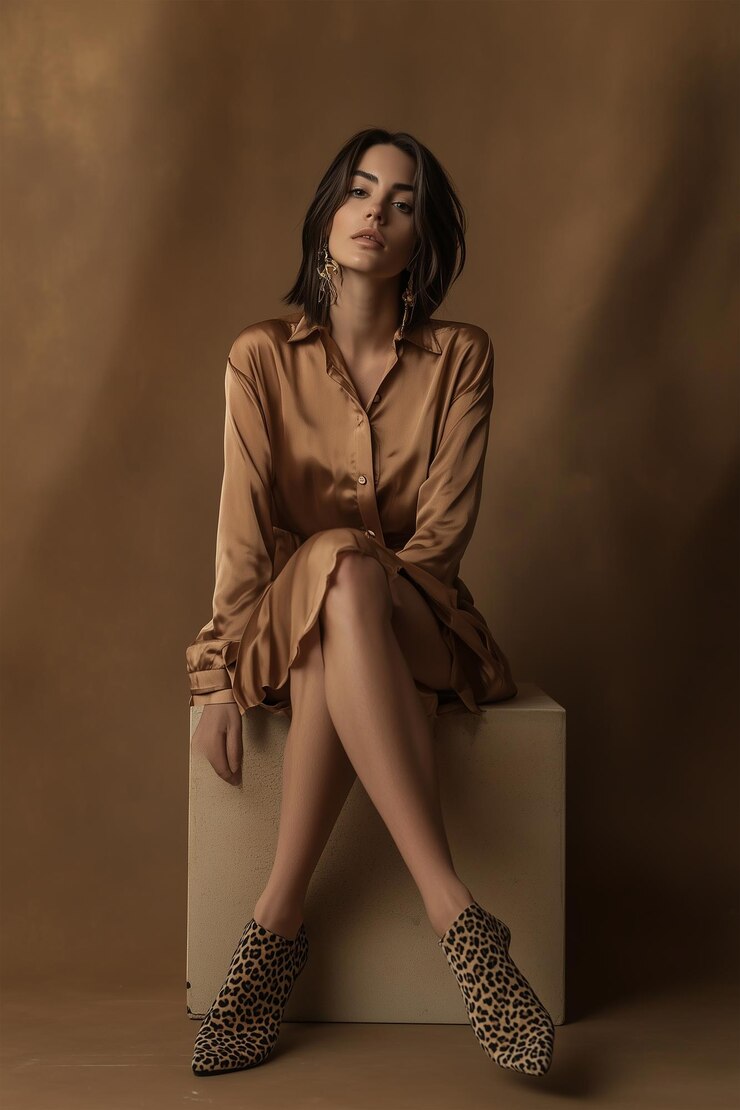 Una mujer hermosa abrazando la moda moderna en estilo casual