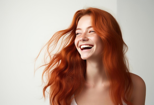 Mujer hermosa con el cabello rojo