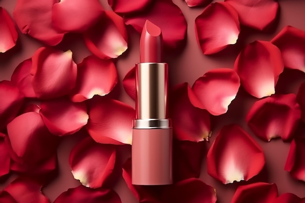 Mujer hermosa en campaña publicitaria de lápiz labial