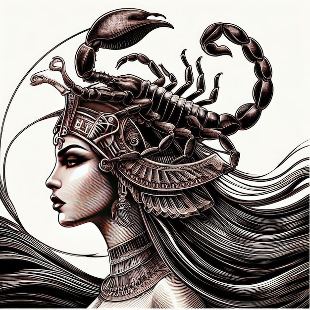 Mujer hermosa fondo de ilustración mitología fondo de elustración