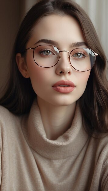 Mujer hermosa con gafas