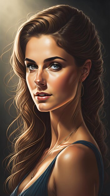 Mujer hermosa imagen de dama imagen de niña ilustración arte digital arte retrato femenino