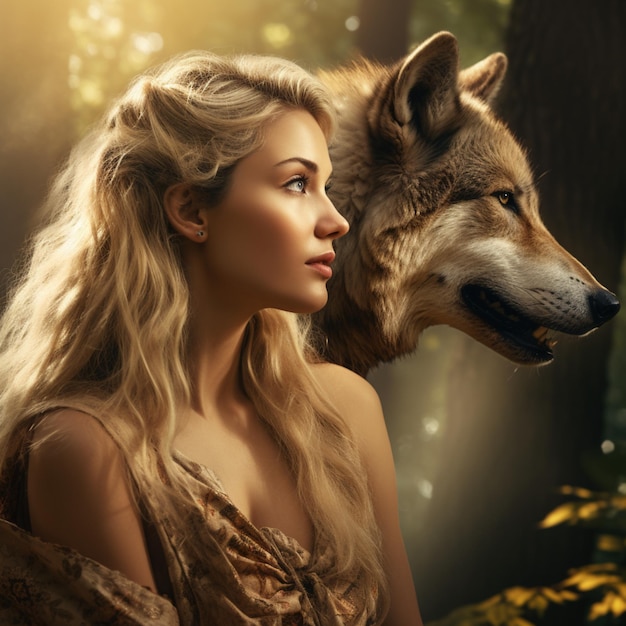 Una mujer hermosa y un lobo 3