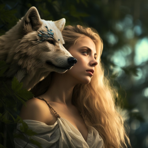 Una mujer hermosa y un lobo 6