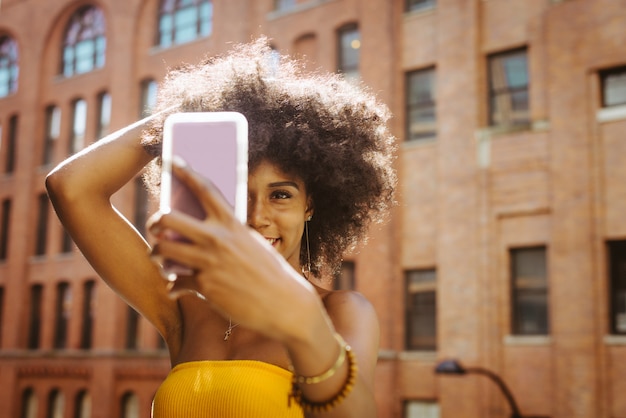 Mujer hermosa, en, nueva york