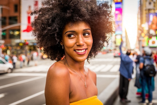 Mujer hermosa, en, nueva york