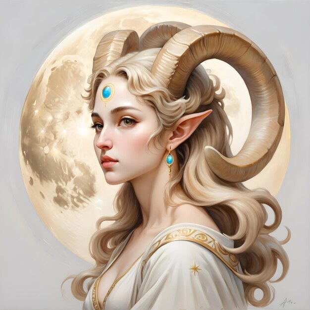 Mujer hermosa signo del zodiaco de Aries