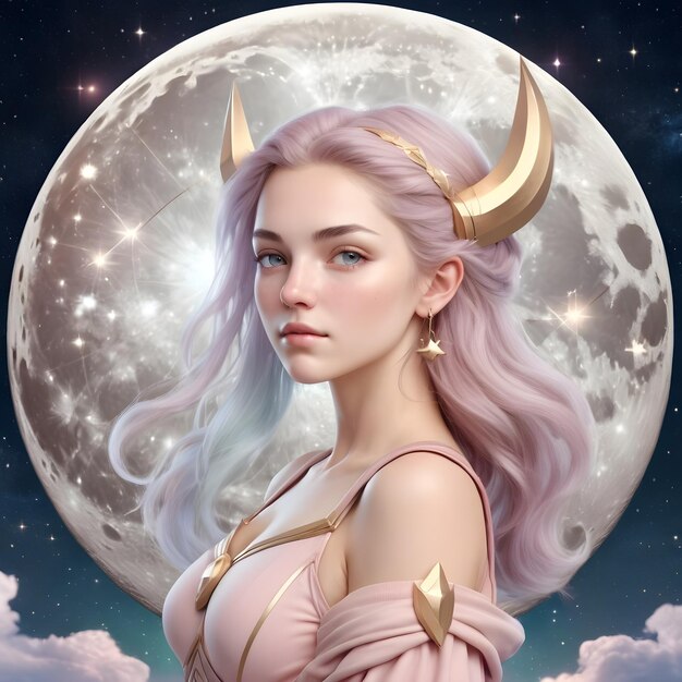 Mujer hermosa signo del zodiaco Sagitario