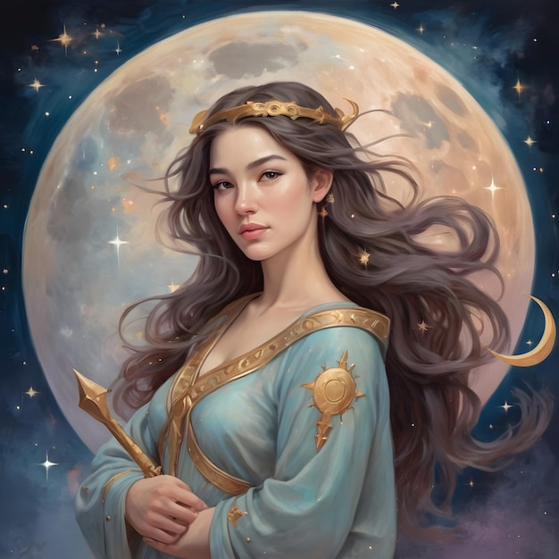 Mujer hermosa signo del zodiaco Sagitario