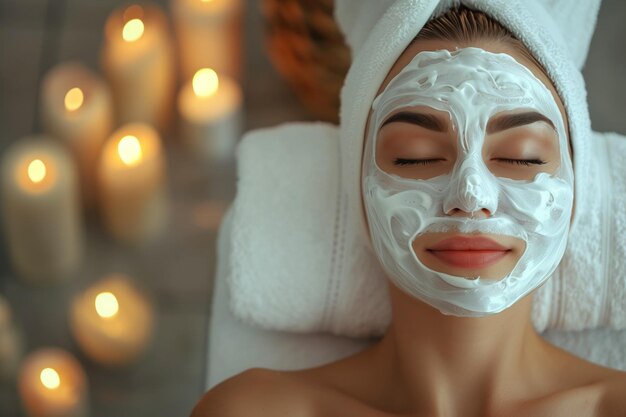 Foto mujer hermosa en el spa ia generativa