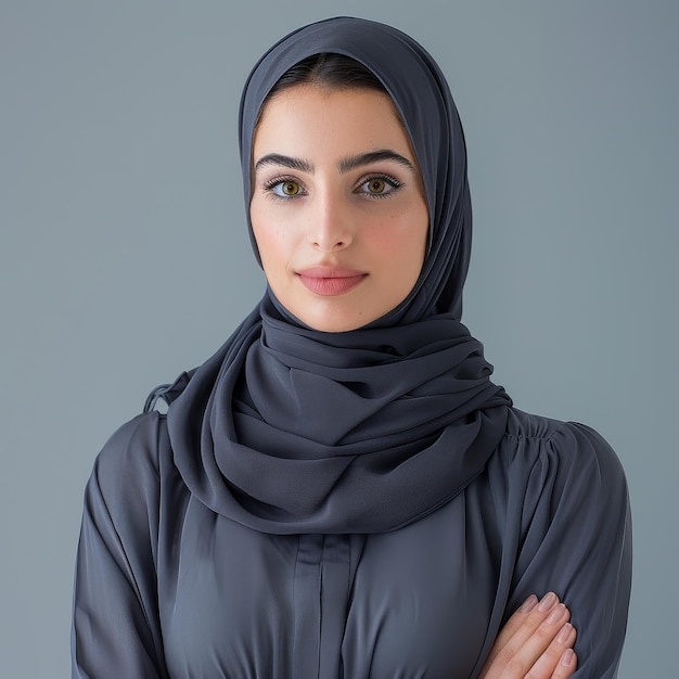 Mujer con hijab negro