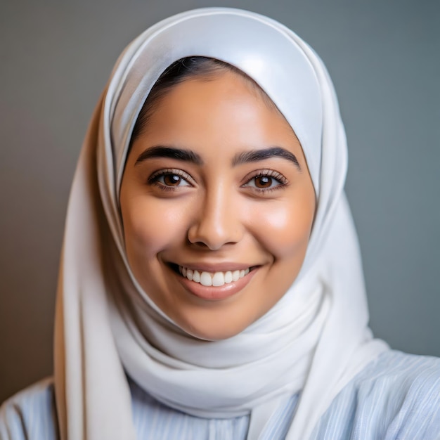 mujer con hiyab sonriendo