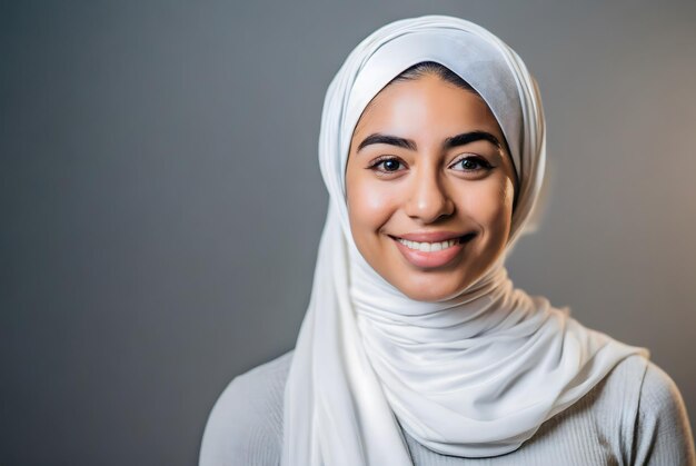 mujer con hiyab sonriendo