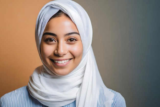 mujer con hiyab sonriendo