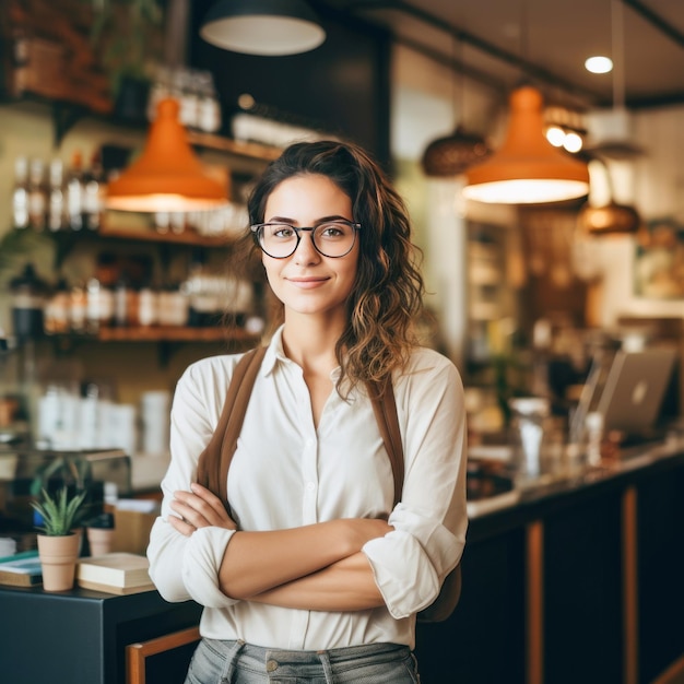 Mujer india exitosa dueña de un restaurante