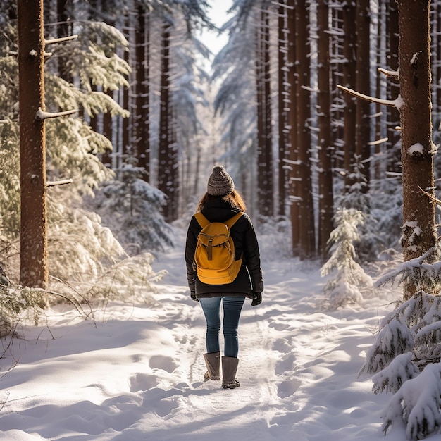 Mujer en el invierno cálido