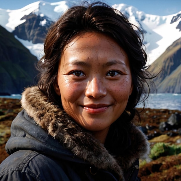 Mujer de la isla de Bouvet ciudadano nacional típico de la Isla de Bouvet