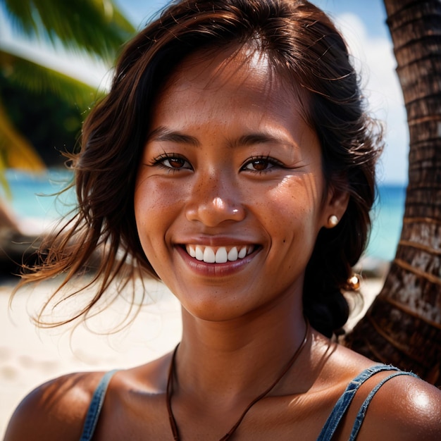 Foto mujer de las islas marshall ciudadana nacional típica de las isles marshall