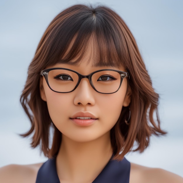 Una mujer japonesa con gafas.